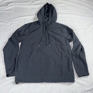 Bear bottom Rain Jacket 1/4 Zip Men Sz M Sleeve Pocket Pullover Lightweight Gray